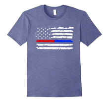 Firefighter Police Red Blue Line American Flag T-Shirt