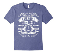 6th Birthday Gift TShirt Awesome Since 2011 Tee 6 Yr Olds