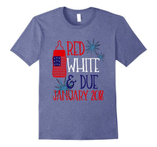 July 4th Shirt Pregnant Bottle Red White Due January 2018