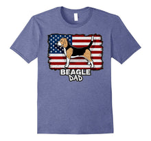 Mens Beagle Dad Dog American Flag T-Shirt