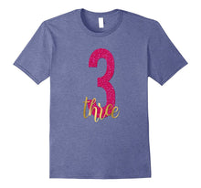 3rd Birthday Shirt Gift Gold Girls Daughter Pink 3 Three