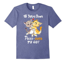15th Wedding Anniversary T-Shirt 15 Years Purr-Ever Cat Gift