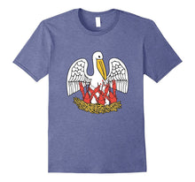 Louisiana Brown Pelican Feeding Crawfish T-Shirt - LA Flag