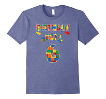 Building Block Birthday Boy Turning 6 T-Shirt