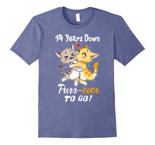 14th Wedding Anniversary T-Shirt 14 Years Purr-Ever Cat Gift