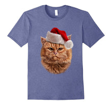Disgruntle Orange Tabby Cat in Santa Hat, Christmas T-Shirt