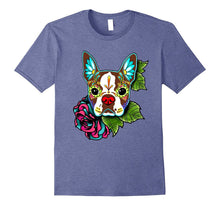 Boston Terrier in Red - Day of the Dead Sugar Skull Dog