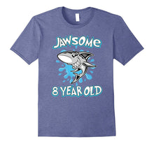 Awesome Shark Jawsome 8th Birthday Funny T-Shirt 8 Yr Old