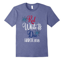 July 4th Pregnancy Shirt Red White & Due March 2018