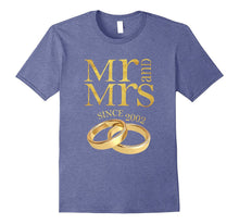 15th Wedding Anniversary T-Shirt Mr & Mrs Since 2002 Gift